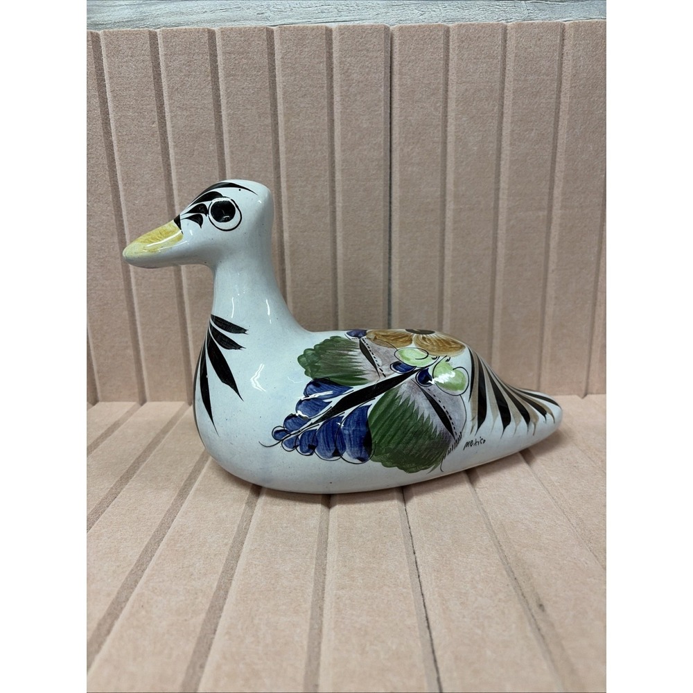 Mexican Tonala Pottery Duck Hand-painted (C4)